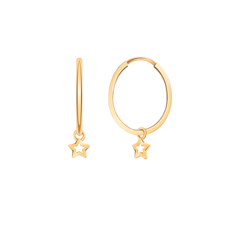 21122-25 - Серьги-конго из золота диаметр  Ø25мм с подвесками