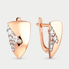 Серьги с фианитами для женщин из розового золота 585 пробы (арт. 40220700)