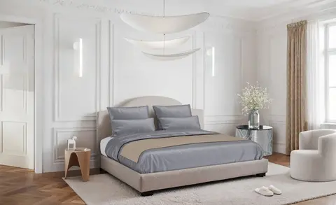 Постельное белье 1.5 спальное Mollen cеребристо-серое