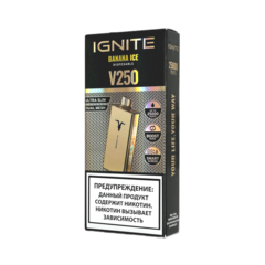 Одноразовая электронная сигарета Ignite V250 Gold - Banana Ice (25000 затяжек)