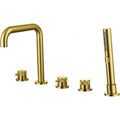 Allen Brau 5.31007-GB 5.31007-GB PRIORITY Cмеситель на борт ванны, излив 190мм, Kerox, скрыт.часть,браш.золото (345501) фото