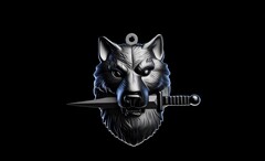 Силиконовый молд Амулет Волк с кинжалом малый