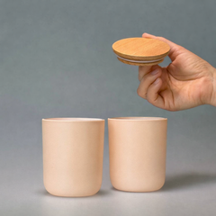 Бежевый стеклянный подсвечник 200мл без крышечки