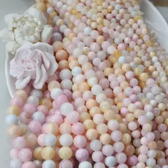 Тонированный кварц, микс, шарик, 12 мм, нить, К031