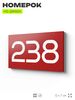 Номер на дверь 238, табличка на дверь для офиса, квартиры, кабинета, аудитории, склада, красная 120х70 мм, Айдентика Технолоджи