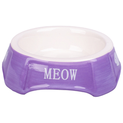 Mr.Kranch миска керамическая для кошек фиолетовая с рыбками 140 мл