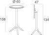 Стол пластиковый барный складной Siesta Contract Sky Folding Bar Table 60, бежевый