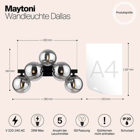 Настенный светильник Maytoni Dallas MOD547WL-05B