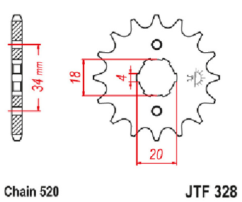 Звезда передняя JTF328.13