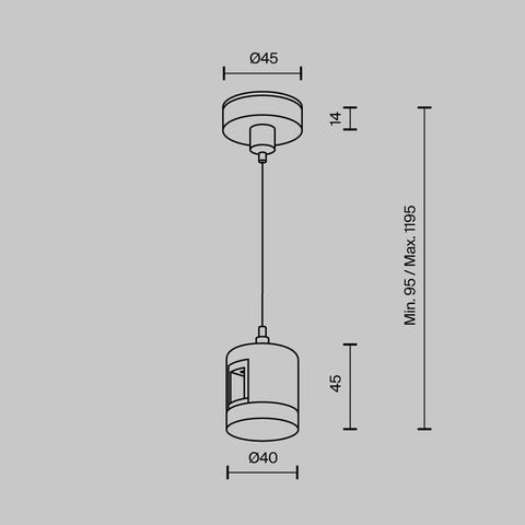 Подвес тросовый Hang с прямым коннектором питания Maytoni FLARITY TRA157SW-IPC1-BS