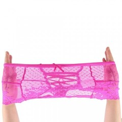 Трусики на высокой посадке Lace Strappy, розовые, XL-2XL