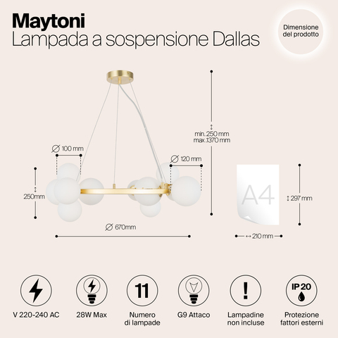 Подвесной светильник Maytoni Dallas MOD545PL-11BS