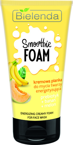 BIELENDA SMOOTHIE WASH Кремовая пенка, заряжающая Энергией Пребиотик + Банан + Дыня, 135г (*12)