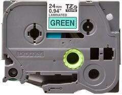 Наклейка ламинированная Brother TZ-E751 - 24 мм черный на зеленом