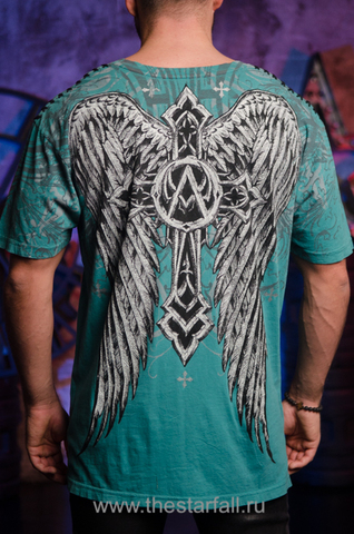 Affliction | Футболка мужская Winged Dagger V-Neck T-Shirt A2840 спина