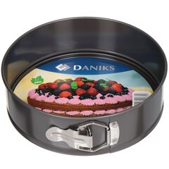 Форма для выпечки сталь, 22х22х6.8 см, антиприг, кругл, разъем, Daniks, K-8020.4
