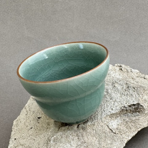 Чашка бирюза темная, колокол, керамика, 70мл