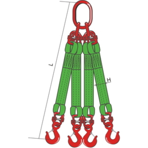 Строп текстильный четырехветвевой (паук), ленточный 4СТ-4,2т