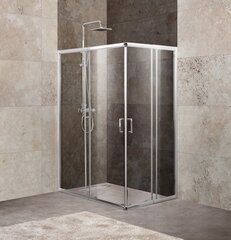 BelBagno UNIQUE-AH-2-100/115-75/90-P-Cr Душевой уголок прямоугольный. Две раздвижные двери. Стекло 5 мм, текстурное, хром фото