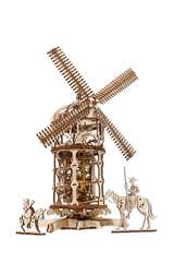Ветряная мельница-башня (Ugears) - Деревянный конструктор, сборная механическая модель, 3D пазл