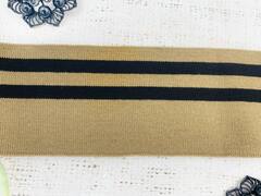 Подвязы трикотажные, ш. 7 см, L 121 см, бежевый с чёрным