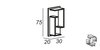 Cezares 55036 SPACE Шкафчик подвесной c двумя открытыми полками 55036 Frassino scuro, 30x45x50