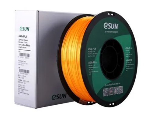 Катушка пластика eSilk-PLA Esun, 1.75 мм, 1 кг, темно-желтая