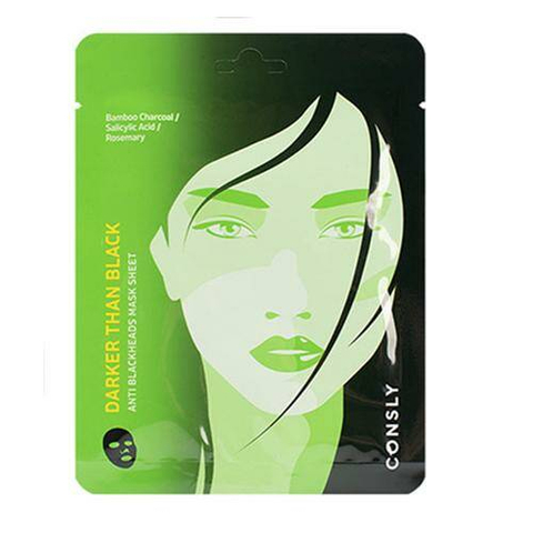 Consly Маска тканевая DtB против черных точек Darker than Black Anti Blackheads Mask Sheet