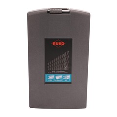 Набор сверл по металлу 1-13мм 25шт DIN338 HSS-R 118° (пл. кейс) Ruko 205213RO