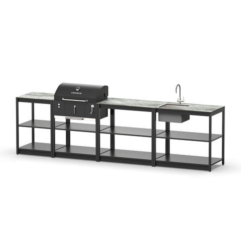 Мангальный комплекс Lounge M-113SB, 3.2 м, черный/серый каспий