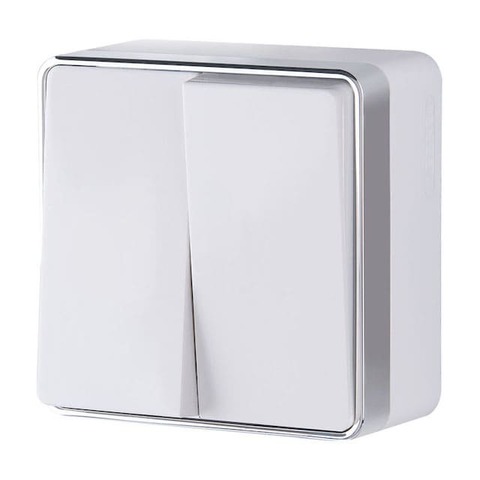 Выключатель двухклавишный. Цвет Белый. Werkel(Веркель). Gallant. a051592 / W5020001
