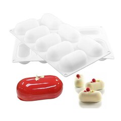 Форма для муссовых десертов, 8 ячеек 30х17,5х3,5 см овал