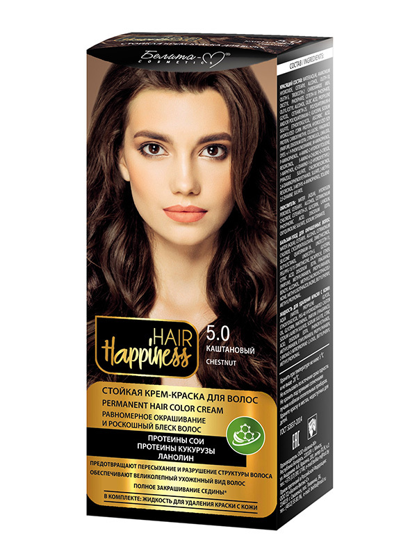 Белита М Hair Happiness Крем-краска для волос аммиачная 5 светло-каштановый