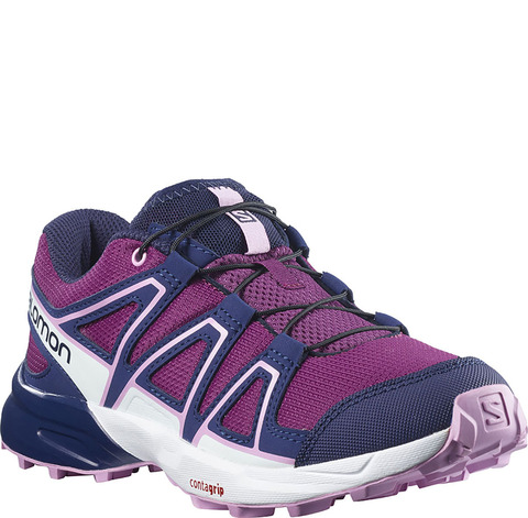 Детские Беговые кроссовки внедорожники Salomon Speedcross J plum