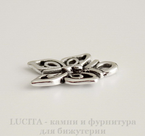 Подвеска "Бабочка" 15х13 мм (цвет - античное серебро)