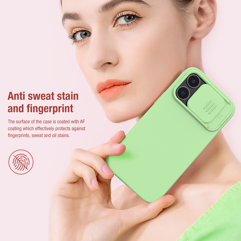 ✓ Чехол мятного цвета (Mint Green) с мягким шелковистым покрытием от  Nillkin для iPhone 13 Pro, серия CamShield Silky Silicone Case с защитной  шторкой для камеры - купить по отличной цене 🤑