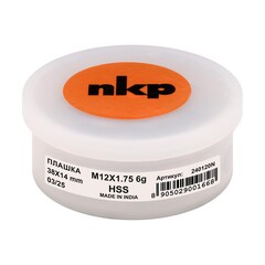 Плашка М12х1,75 DINEN22568 HSS 6g 38х14мм NKP 240120N