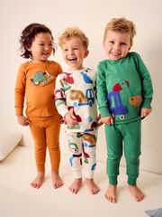 Пижама для мальчика Next K98-563, 3 шт., Оранжевый, Молочный, Зеленый