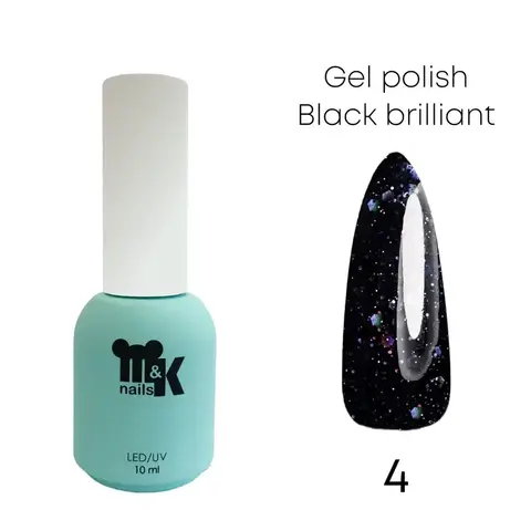 M&K Гель-лак Black brilliant 04