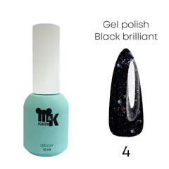 M&K Гель-лак Black brilliant 04