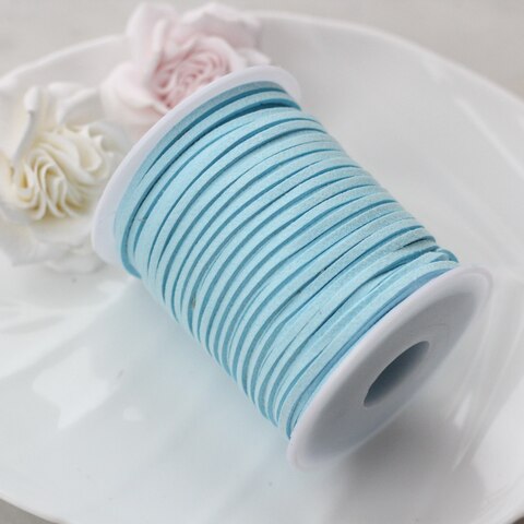 Шнур замшевый (искусственный), небесно-голубой, 2,3*1 мм, 1 метр, ШН011