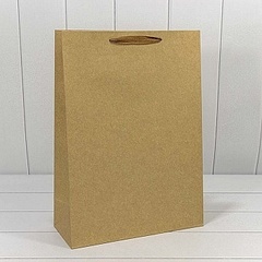 Пакет подарочный L вертикальный, Крафт Однотонный, 32*45*15 см (Д*В*Ш)