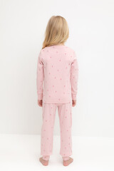 пижама  для девочки  К 1621/розовый жемчуг,цветочная поляна