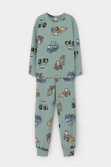 пижама  для мальчика  К 1561/холодная мята,тракторы