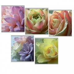 
          Тетрадь 12л., клетка, Alingar, скрепка, блок офсет, 100% белизна, мелованный картон (стандарт), "Цветы"