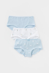 трусы/ уп  для девочки  К 1964-3уп/голубое стекло,белый,воздушные шары