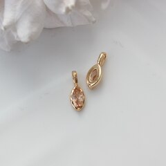 Подвеска Маркиз с персиковым фианитом, 14*5 мм, позолота, П407