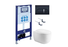 Aquatek SET Aquatek АЛЬТАИР cm-045 4в1 SET Aquatek АЛЬТАИР cm-045 4в1 (рама Aquatek INS-0000025 +крепление KKI-0000002 +кнопка KDI-0000045 +унитаз AQ1980-00 +тонкое сиденье с механиз) фото