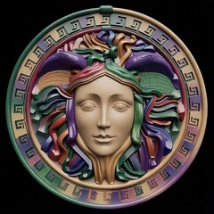 Силиконовый молд Медуза Горгона в рамке № 0739