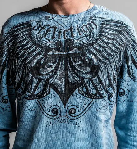 Affliction | Пуловер мужской Ice Blade LS Thermal A29969 принт спереди